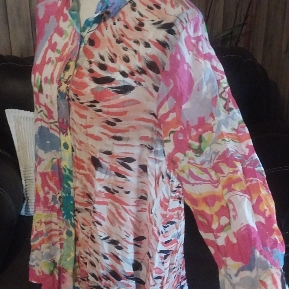 Tropical Long Sleeve Button Down Shirt - Picture 3 of 8